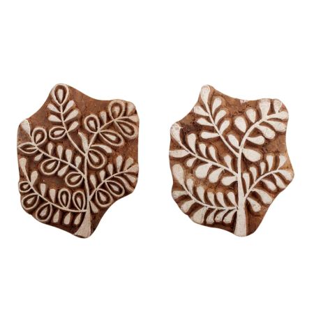 Set of 2 Piece New Mix Wooden Printing Blocks